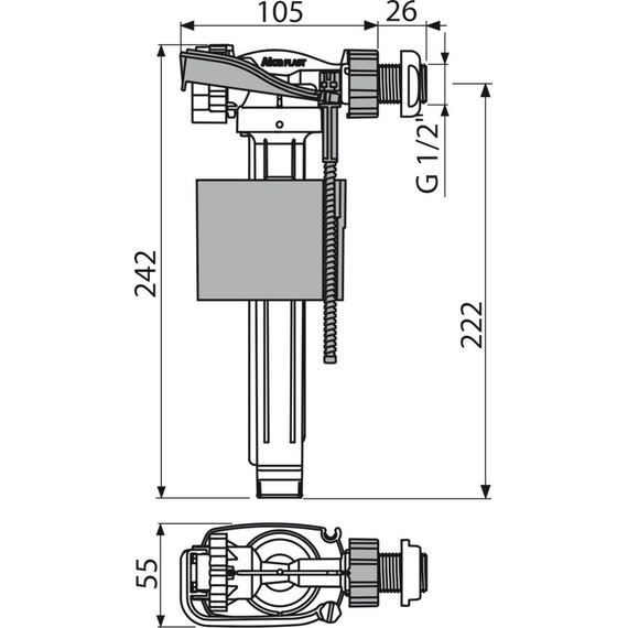 Впускной механизм Alcadrain A150P-1/2" фото 2