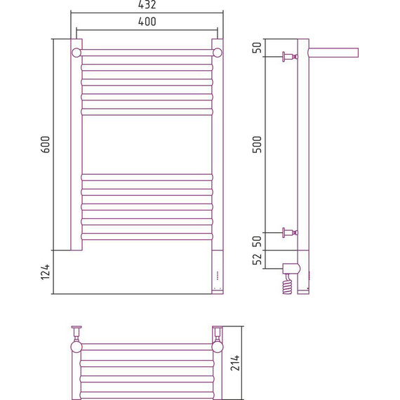 Полотенцесушитель электрический Сунержа Богема с полкой 3.0 П10 600x400 мм (прямая перемычка) 05-5807-6040 R, состаренная бронза - 5 Полотенцесушитель электрический Сунержа Богема с полкой 3.0 П10 600x400 мм (прямая перемычка) 05-5807-6040 R, состаренная бронза фото 5