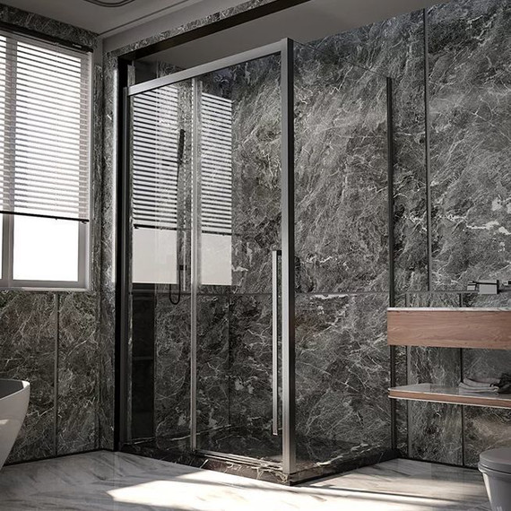 Душевое ограждение Veconi Premium Trento 140x90 см PTC30-SP-14090-GR-01-C4 (стекло 8 мм), графит/прозрачное фото 