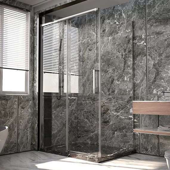 Душевое ограждение Veconi Premium Trento 130x100 см PTC40-SP-130100-CH-01-C4 (стекло 8 мм), хром/прозрачное фото 