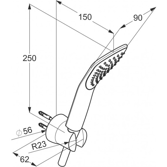 Душевой гарнитур Kludi Fizz 1S 6765087-00, черный матовый/хром фото 2