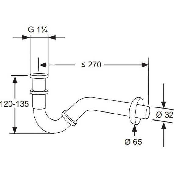 Сифон для умывальника Kludi 1031105-00 фото 2