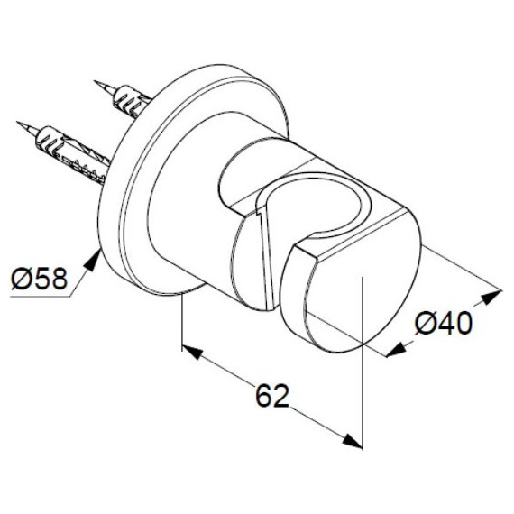 Держатель душевой лейки Kludi Nova Fonte 2055239-15, черный матовый фото 2