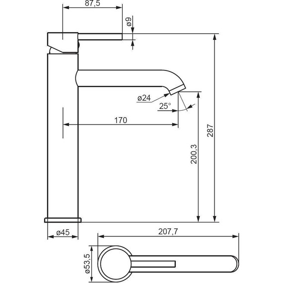 Смеситель для раковины высокий Damixa Scandinavian Pure 360250000, Цвет производителя: хром фото 4