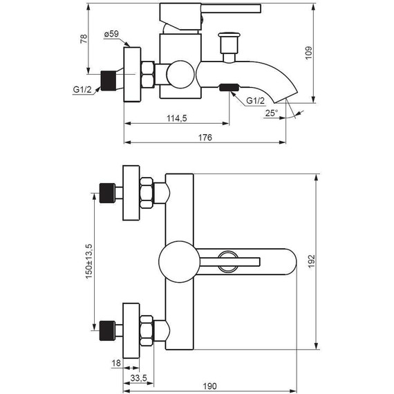 Смеситель для ванны Damixa Scandinavian Pure 361000000, Цвет производителя: хром фото 4