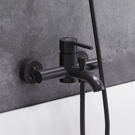 Смеситель для ванны Damixa Scandinavian Pure 361000300, черный, Цвет производителя: чёрный фото 3