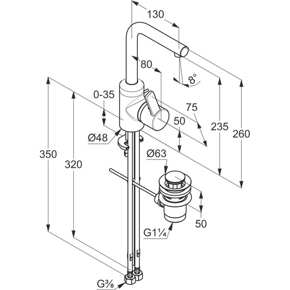 Смеситель для раковины Kludi Zenta 382940575 - 3 Смеситель для раковины Kludi Zenta 382940575 фото 3