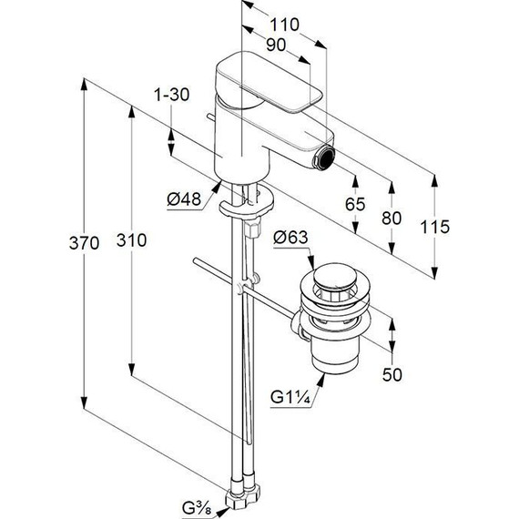 Смеситель для биде Kludi Pure&Style 402160575 фото 3