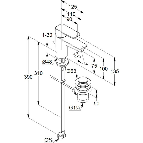 Смеситель для раковины Kludi Pure&Style 403820575 - 4 Смеситель для раковины Kludi Pure&Style 403820575 фото 4