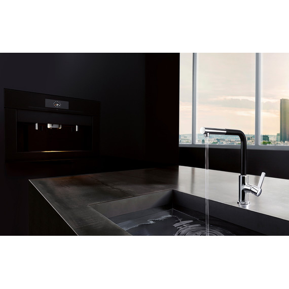 Смеситель для кухни Kludi L-Ine 408518775, черный матовый/хром фото 2