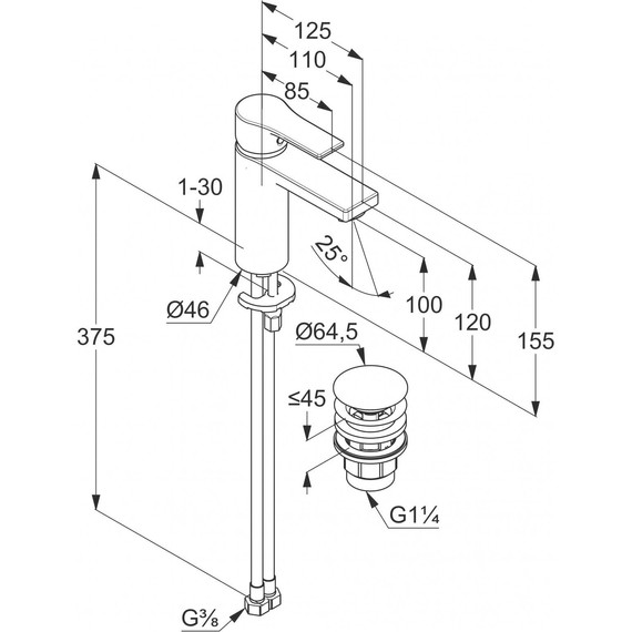 Смеситель для раковины Kludi Zenta SL 482980565 - 2 Смеситель для раковины Kludi Zenta SL 482980565 фото 2