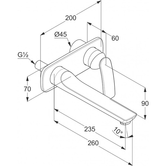Смеситель для раковины настенный Kludi Balance 235 мм 522478775, черный матовый/хром фото 2