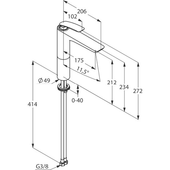 Смеситель для раковины высокий Kludi Balance 522968775, черный матовый/хром фото 2