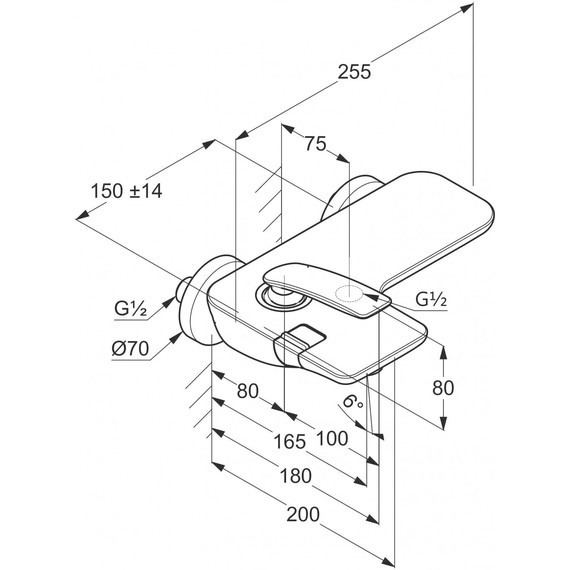 Смеситель для ванны Kludi Balance 524458775, черный матовый/хром фото 2