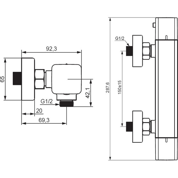 Смеситель для душа с термостатом Damixa Gala 536000000, Цвет производителя: хром фото 4