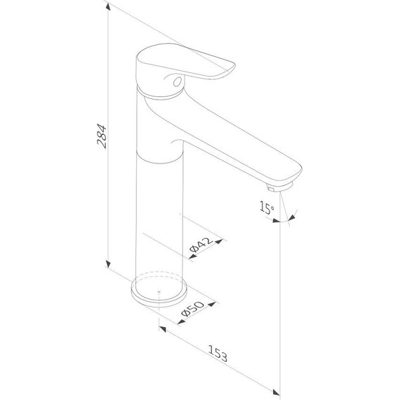 Смеситель для раковины высокий Damixa Jupiter 770250001, Цвет производителя: хром - 6 Смеситель для раковины высокий Damixa Jupiter 770250001, Цвет производителя: хром фото 6