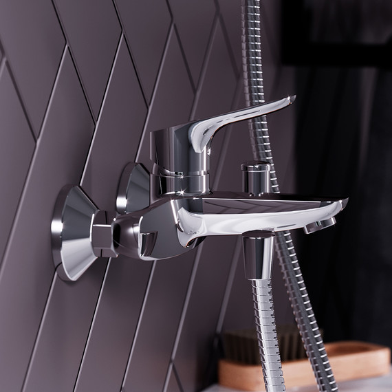 Смеситель для ванны Damixa Jupiter 771000001, Цвет производителя: хром фото 3