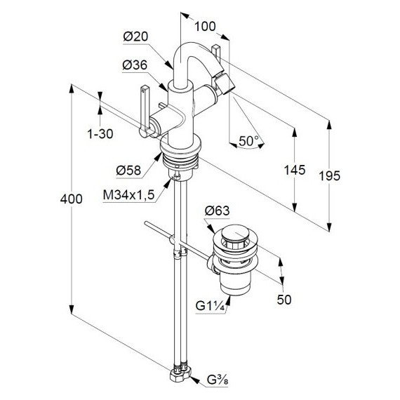 Смеситель для биде Kludi Nova Fonte Puristic 203130515 фото 2