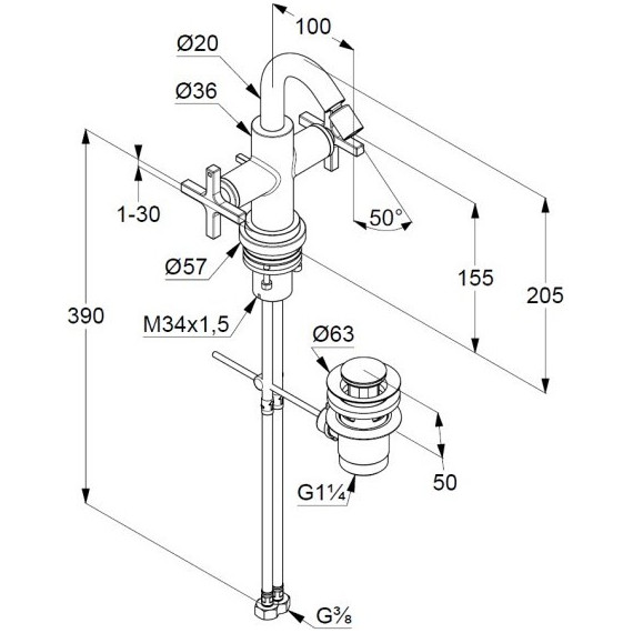 Смеситель для биде Kludi Nova Fonte Classic 203130520 фото 2