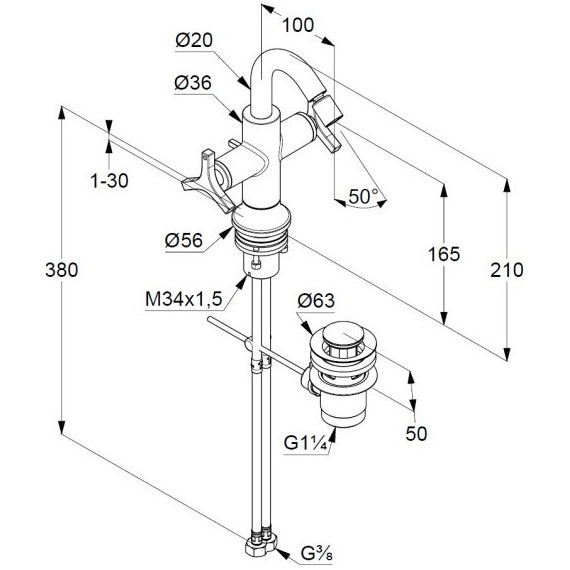 Смеситель для биде Kludi Nova Fonte Déco 203130539 фото 2