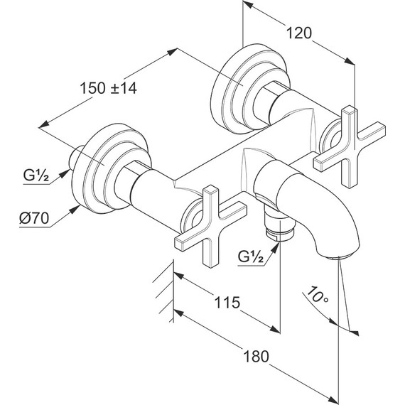 Смеситель для ванны Kludi Nova Fonte Classic 205400520 фото 4
