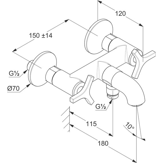 Смеситель для ванны Kludi Nova Fonte Deco 205400539 фото 3