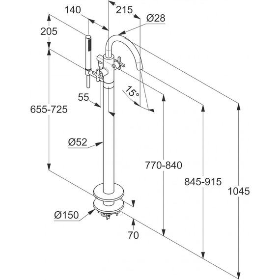 Смеситель для ванны Kludi Nova Fonte Classic 205900520 фото 3