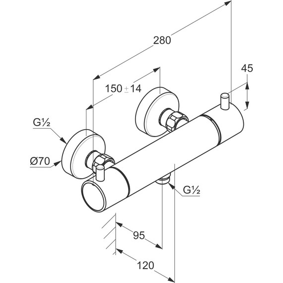 Смеситель для душа с термостатом Kludi Bozz 352030538 фото 3