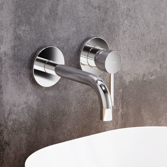 Смеситель для раковины настенный Damixa Scandinavian Pure 360260000, Цвет производителя: хром - 3 Смеситель для раковины настенный Damixa Scandinavian Pure 360260000, Цвет производителя: хром фото 3