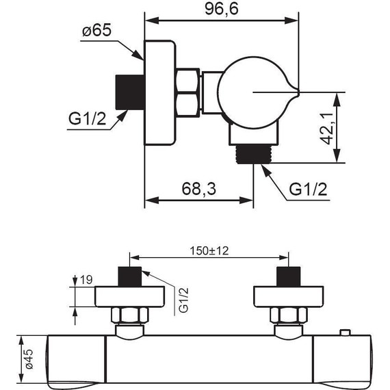 Смеситель для душа с термостатом Damixa Scandinavian Pure 366000300, черный, Цвет производителя: чёрный фото 4