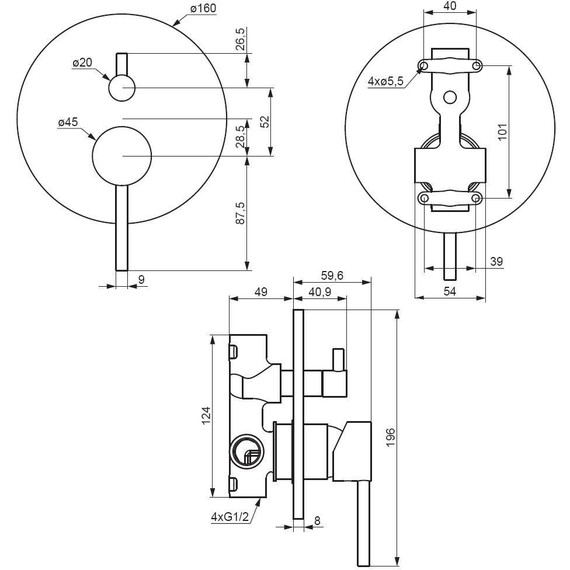 Смеситель для ванны Damixa Scandinavian Pure 367100300, черный, Цвет производителя: чёрный фото 4