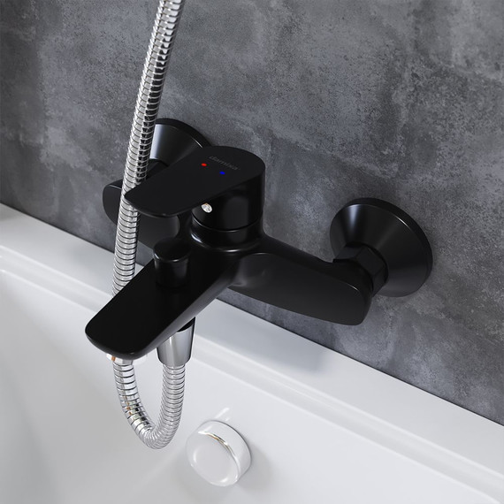Смеситель для ванны Damixa Jupiter 771000301, черный, Цвет производителя: чёрный фото 2