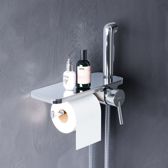 Набор для гигиенического душа Damixa Jupiter с полкой 773500001 - 2 Набор для гигиенического душа Damixa Jupiter с полкой 773500001 фото 2