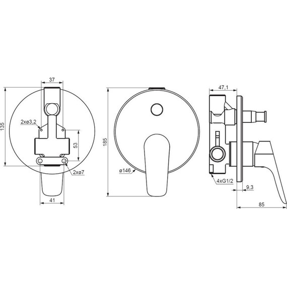 Смеситель для ванны Damixa Jupiter 777100000, Цвет производителя: хром фото 4