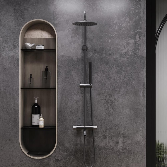 Душевая стойка с термостатом Damixa Scandinavian Pure 936810300, черный - 3 Душевая стойка с термостатом Damixa Scandinavian Pure 936810300, черный фото 3