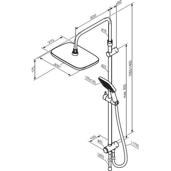 Душевая стойка Damixa Gala 953000300, черный фото 7