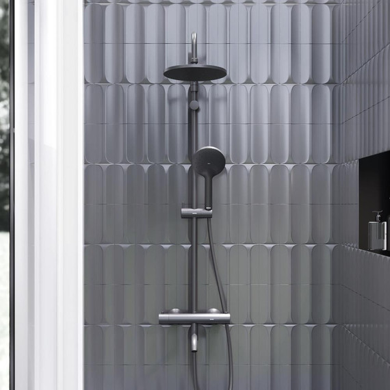 Душевая стойка c термостатом Damixa Jupiter 977810300, черный фото 3