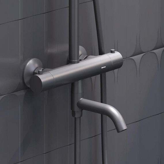 Душевая стойка c термостатом Damixa Jupiter 977810300, черный фото 4