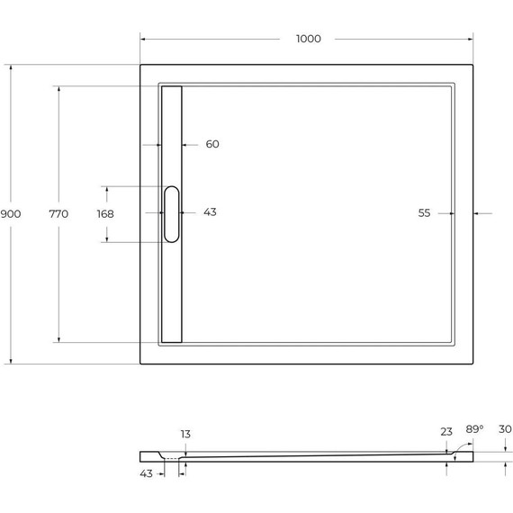 Мраморный поддон Cezares TRAY-AS-AH-100/90-30-W 100х90 см фото 4