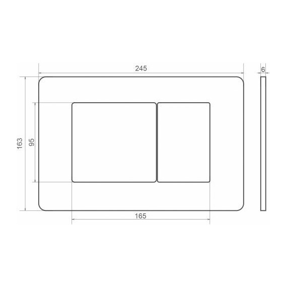 Кнопка смыва Sole S0423 Chrome metal фото 2