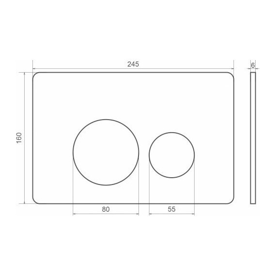 Кнопка смыва Sole S0523 Black metal фото 2