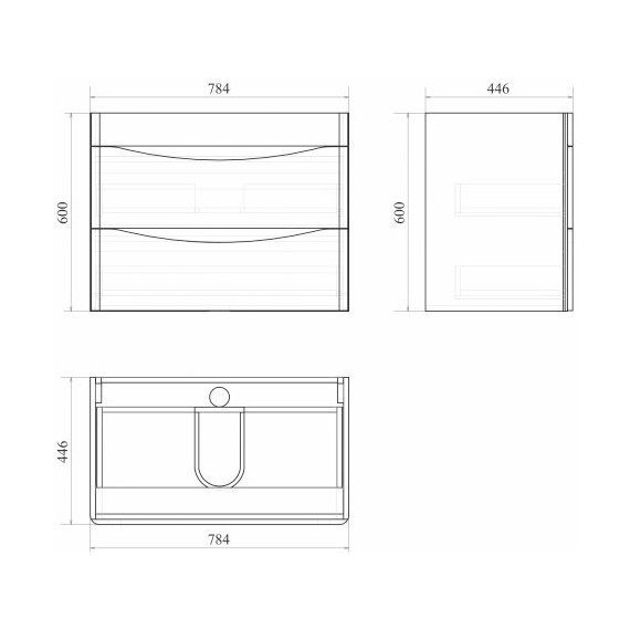 Тумба подвесная с раковиной Mirsant Bravo 80 см (раковина adel 80) белый - 4 Тумба подвесная с раковиной Mirsant Bravo 80 см (раковина adel 80) белый фото 4