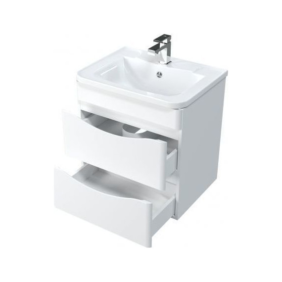 Тумба подвесная с раковиной Mirsant Bravo 60 см (раковина adel 60) белый - 3 Тумба подвесная с раковиной Mirsant Bravo 60 см (раковина adel 60) белый фото 3