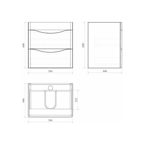 Тумба подвесная с раковиной Mirsant Bravo 60 см (раковина adel 60) белый - 4 Тумба подвесная с раковиной Mirsant Bravo 60 см (раковина adel 60) белый фото 4