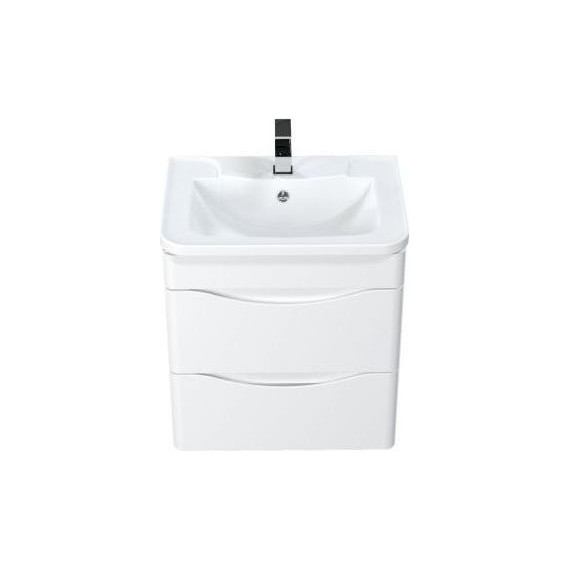 Тумба подвесная с раковиной Mirsant Bravo 60 см (раковина adel 60) белый - 2 Тумба подвесная с раковиной Mirsant Bravo 60 см (раковина adel 60) белый фото 2