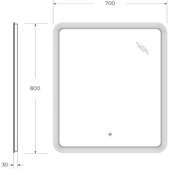 Зеркало Cezares Duet Led 70 см CZR-SPC-DUET-700-800-LED-TCH фото 11