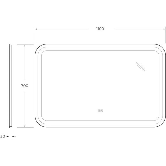 Зеркало Cezares Stylus Led 110 см CZR-SPC-STYLUS-1100-700-TCH-WARM фото 10