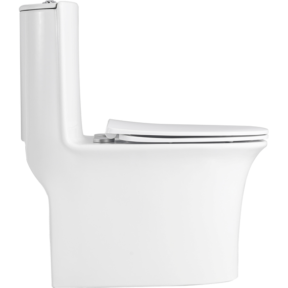 Унитаз-моноблок безободковый Sole Frime с тонкой крышкой микролифт фото 2