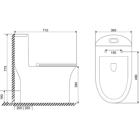 Унитаз-моноблок безободковый Sole Frime с тонкой крышкой микролифт фото 5