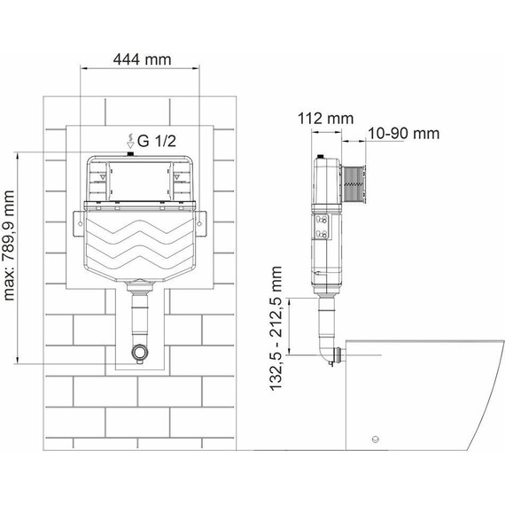 Смывной бачок скрытого монтажа WasserKraft Aller 10TLT.031.ME.BN01 фото 2